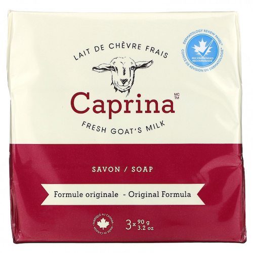 Caprina, Fresh Goat's Milk, мыло, оригинальная формула, 3 шт., 90 г (3,2 унции) #1
