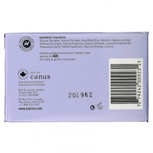 Caprina, Fresh Goat's Milk, Мыло, масло лаванды, 3 батончика, 3,2 унции (90 г) #1