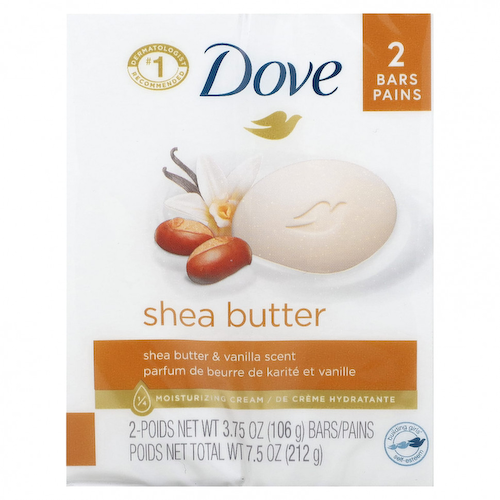 Dove, Beauty Bar Soap, масло ши и ваниль, 2 шт., По 106 г (3,75 унции) #1