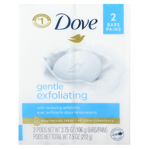 Dove, Beauty Bar Soap, мягкое отшелушивающее мыло, 2 шт. По 106 г (3,75 унции) #1