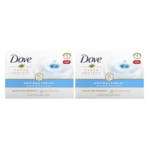 Dove, Care & Protect, антибактериальное косметическое мыло, 2 шт. по 106 г (3,75 унции) #1