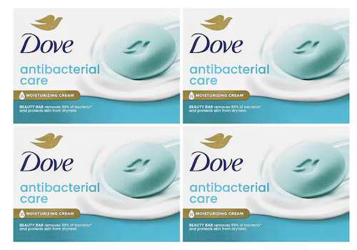 Dove, Care & Protect, косметическое средство с антибактериальным эффектом, 4 батончика по 106 г (3,75 унции) #1