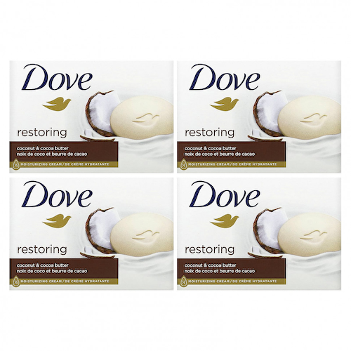 Dove, Косметическое мыло Purely Pampering, аромат «Кокосовое молоко и лепестки жасмина», 4 шт. по 113 г #1