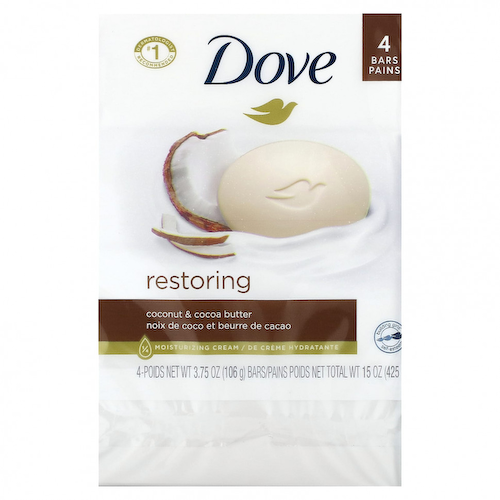 Dove, Косметическое мыло Purely Pampering, аромат «Кокосовое молоко и лепестки жасмина», 4 шт. по 113 г #1