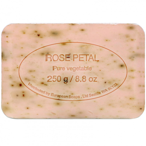 European Soaps, Pre de Provence, кусковое мыло, лепестки розы, 250 г (8,8 унций) #1