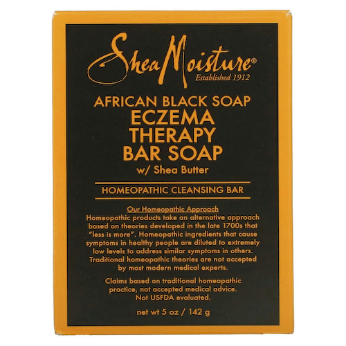SheaMoisture, африканское черное мыло с маслом ши, кусковое мыло для профилактики экземы, 141 г (5 унций) #1