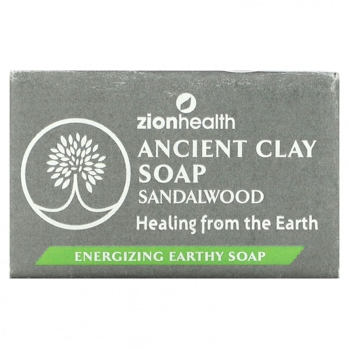 Zion Health, Древнее глиняное мыло, сандаловое дерево, 6 унц. (170 г) #1