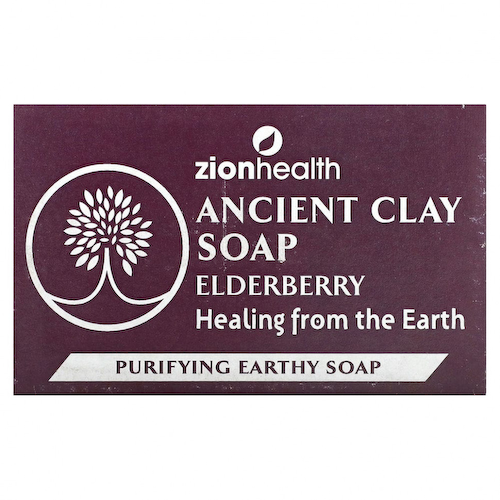 Zion Health, Кусковое мыло с древней глиной, бузина, 170 г (6 унций) #1
