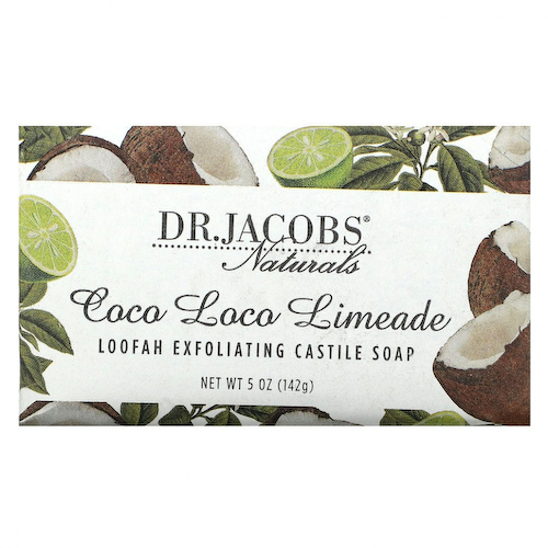 Dr. Jacobs Naturals, Отшелушивающее кастильское мыло с люфой, Coco Loco, лаймад, 142 г (5 унций) #1