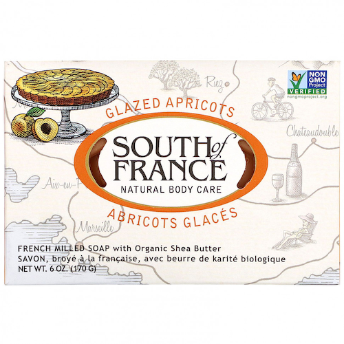 South of France, кусковое мыло французского помола с органическим маслом ши, запах абрикоса, 170 г (6 унций) #1