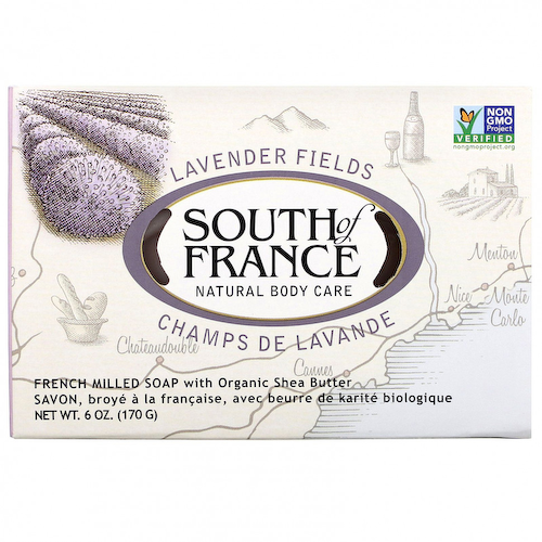 South of France, лавандовое поле, мыло с органическим маслом ши, изготовленное по французскому рецепту, 170 г (6 унций) #1