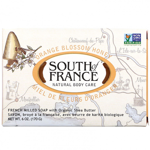 South of France, Orange Blossom Honey, French Milled Bar Soap with Organic Shea Butter, 6 oz (170 g) #1