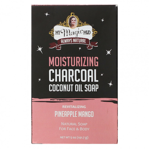My Magic Mud, Moisturizing Charcoal, мыло с кокосовым маслом, восстанавливающее действие с ананасом и манго, 141,7 г (5 унций) #1