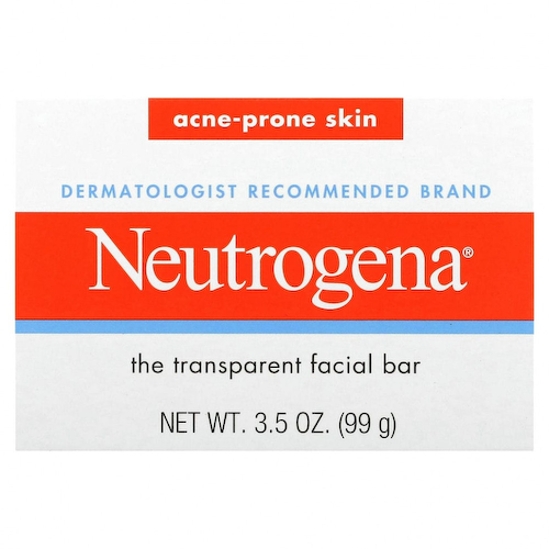 Neutrogena, Прозрачное кусковое мыло для лица, для кожи, склонной к акне, 99 г (3,5 унции) #1