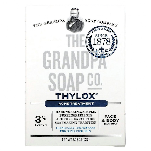 The Grandpa Soap Co., Брусковое мыло для лица и тела, Thylox, борьба с акне, 92 г #1