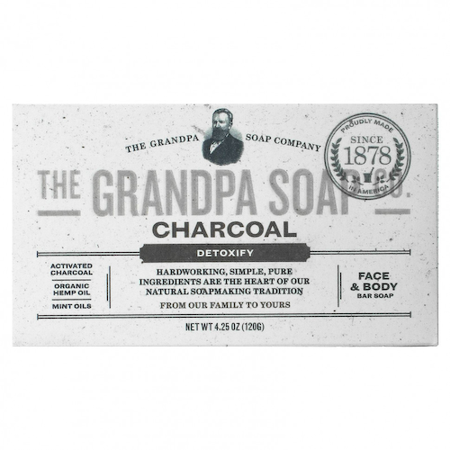 The Grandpa Soap Co., Кусковое мыло для лица и для тела, антитоксичное, с древесным углем, 4,25 унции (120г) #1