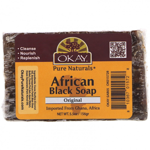 Okay Pure Naturals, African Black Soap, Original, 5.5 oz (156 g) #1