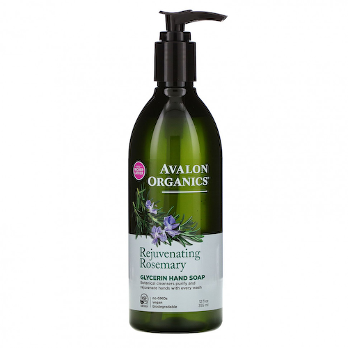 Avalon Organics, Глицериновое мыло для рук, омолаживающий розмарин, 355 мл (12 жидк. Унций) #1