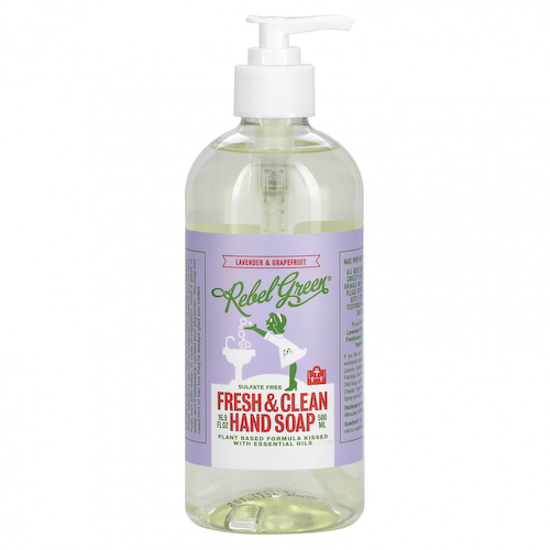 Rebel Green, Мыло для рук Fresh & Clean, лаванда и грейпфрут, 500 мл (16,9 жидк. Унции) #1