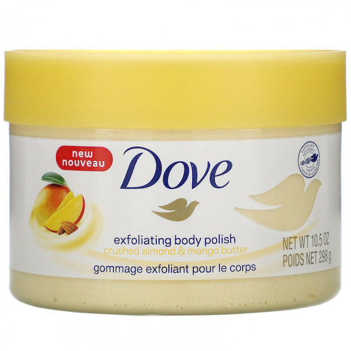 Dove, отшелушивающий скраб для тела, измельченный миндаль и масло манго, 298 г (10,5 унции) #1