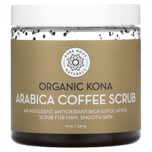 Pure Body Naturals, Органический скраб с кофе кона арабика, 340 г (12 унций) #1