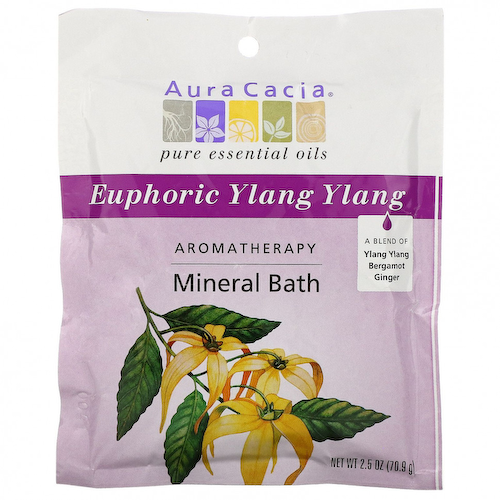 Aura Cacia, Ароматерапевтическая минеральная ванна, Euphoric Ylang Ylang, 70.9 г #1