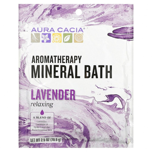 Aura Cacia, Aromatherapy Mineral Bath, расслабляющая лаванда, 70,9 г (2,5 унций) #1