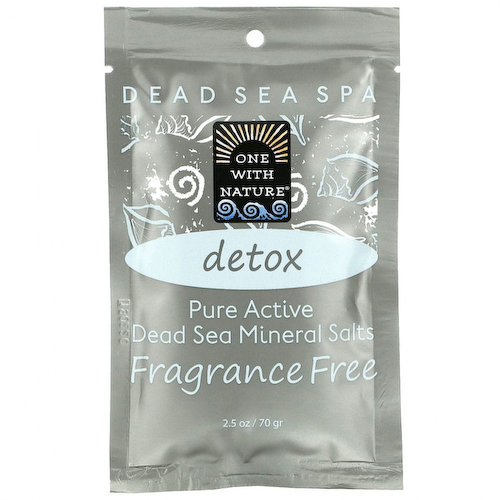 One with Nature, Dead Sea Spa, Mineral Salts, Detox, Fragrance Free , 2.5 oz (70 g) #1