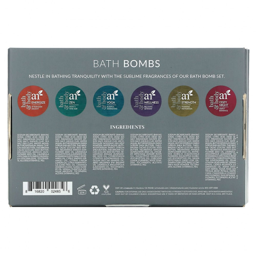 Artnaturals, Бомбочки для ванны, 6 шт., 113 г (4 унции) каждая #1