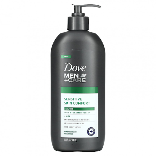 Dove, Men + Care, комфорт для чувствительной кожи, успокаивающий лосьон для рук и тела, 400 мл (13,5 жидк. Унции) #1