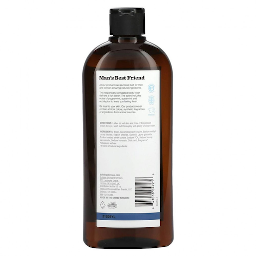 Bulldog Skincare For Men, Гель для душа, мята и эвкалипт, 16,9 жидких унций (500 мл) #1