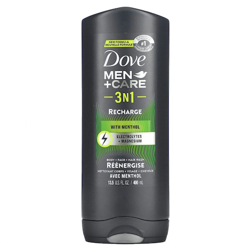 Dove, Men + Care 3 n 1, гель для душа, тела, лица и волос с ментолом, восстановление, 400 мл (13,5 унции) #1