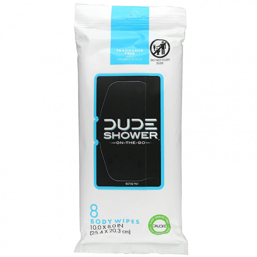 Dude Products, Салфетки для душа, On-The-Go, без отдушек, 8 салфеток для тела #1