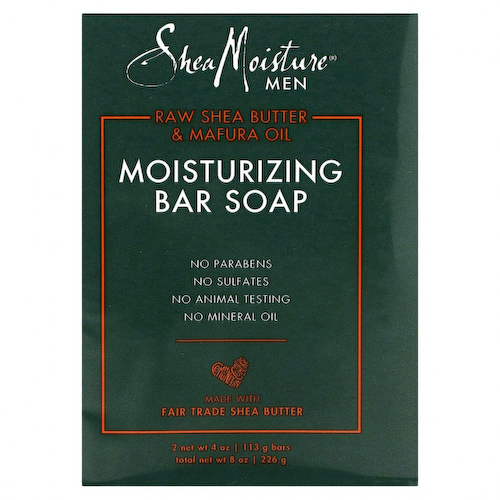 SheaMoisture, Для мужчин, увлажняющее мыло, сырое масло ши и масло мафуры, 2 шт. По 113 г (4 унции) #1