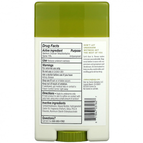 Cremo, Anti-Perspirant & Deodorant, No. 2, Sage & Citrus, 2.65 oz (75 g) #1