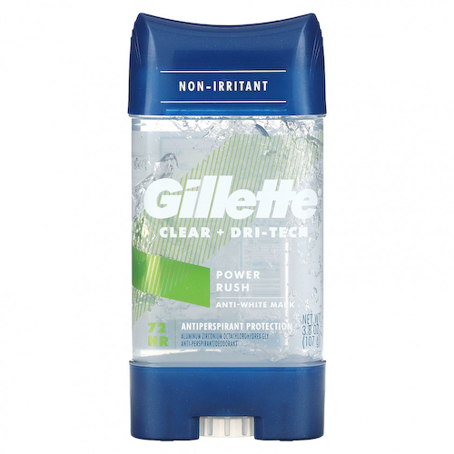 Gillette, Clear + Dri-Tech, дезодорант и антиперспирант, Power Rush, 107 г (3,8 унции) #1