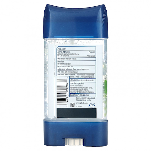 Gillette, Clear + Dri-Tech, дезодорант и антиперспирант, Power Rush, 107 г (3,8 унции) #1