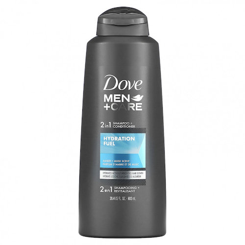 Dove, Men + Care, шампунь и кондиционер 2 в 1, увлажняющее средство, амбра и мускус, 603 мл (20,4 жидк. Унции) #1