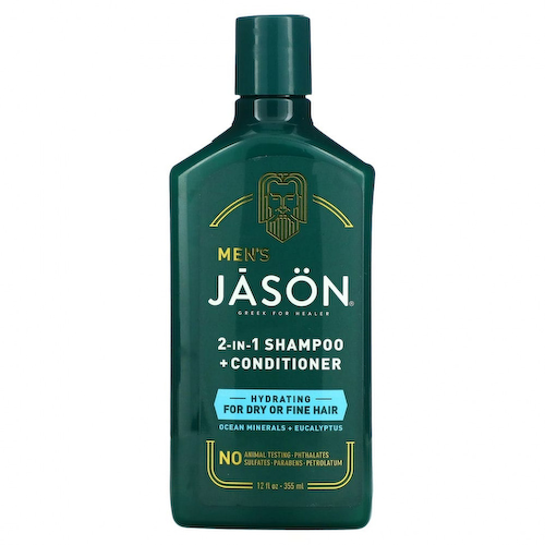 Jason Natural, Для мужчин, шампунь и кондиционер 2 в 1, для сухих и тонких волос, минералы океана и эвкалипт, 355 мл (12 жидк. Унций) #1