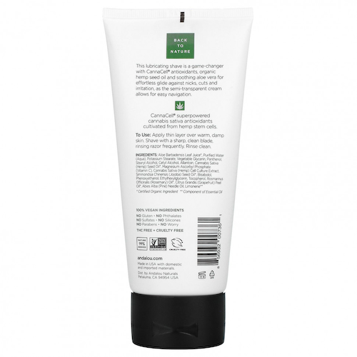 Andalou Naturals, CannaCell, крем для гладкого бритья для мужчин, 178 мл (6 жидк. Унций) #1