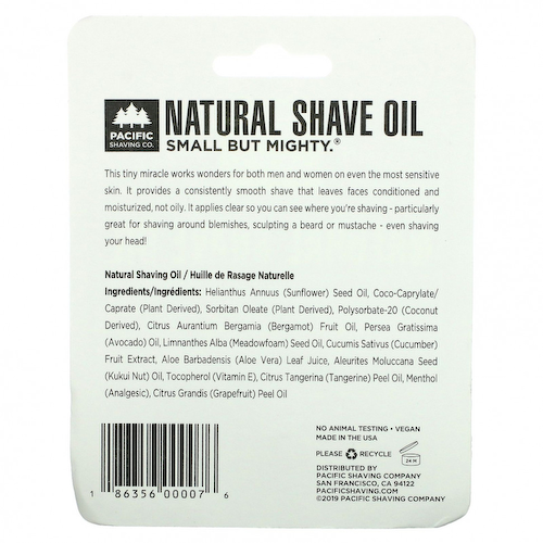 Pacific Shaving Company, Натуральное масло для бритья, 15 мл (0,5 жидк. Унции) #1