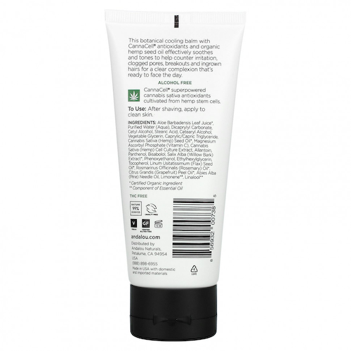 Andalou Naturals, CannaCell, Men, охлаждающее средство после бритья, 3,1 жидкой унции (92 мл) #1