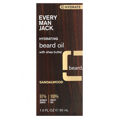 Every Man Jack, Увлажняющее масло для бороды с маслом ши, сандаловое дерево, 30 мл (1 жидк. Унция) #1