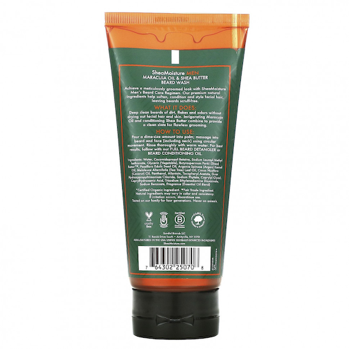 SheaMoisture, Men, Средство для мытья бороды, масло маракуйи и масло ши, 6 жидких унций (177 мл) #1
