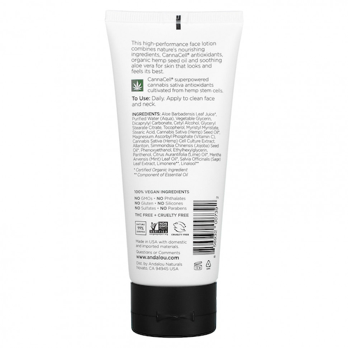 Andalou Naturals, CannaCell, для мужчин, успокаивающий лосьон для лица, 92 мл (3,1 жидк. Унции) #1