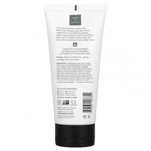 Andalou Naturals, CannaCell, освежающее средство для умывания для мужчин, 178 мл (6 жидк. Унций) #1