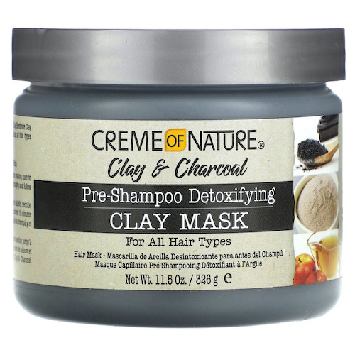 Creme Of Nature, Clay & Charcoal, детоксифицирующая маска из глины перед шампунем, 326 г (11,5 унции) #1