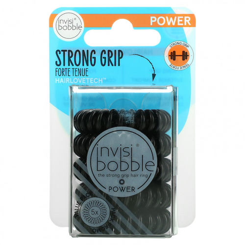 Invisibobble, Power, Strong Grip, кольцо для волос, черный, 5 шт. В упаковке #1