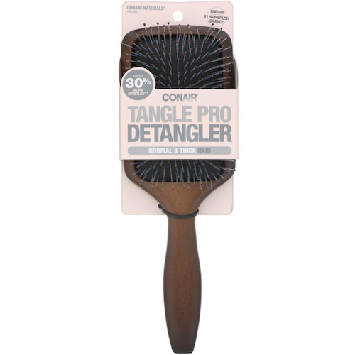 Conair, Tangle Pro Detangler, деревянная плоская расческа, для нормальных и густых волос, 1 шт. #1
