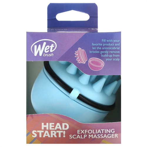 Wet Brush, Head Start! Отшелушивающий массажер для кожи головы, синий, 1 массажер #1
